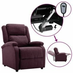 VidaXL Fauteuil inclinable électrique Violet Tissu