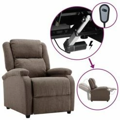 VidaXL Fauteuil inclinable électrique Taupe Tissu