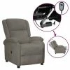 VidaXL Fauteuil inclinable électrique Gris clair Velours -Fauteuils Soldes image 1 3098393