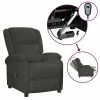 VidaXL Fauteuil inclinable électrique Gris foncé Velours -Fauteuils Soldes image 1 3098394