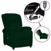 VidaXL Fauteuil inclinable électrique Vert foncé Velours