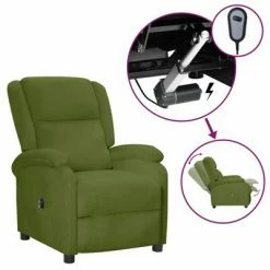 VidaXL Fauteuil inclinable électrique Vert clair Velours