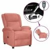 VidaXL Fauteuil inclinable électrique Rose Velours -Fauteuils Soldes image 1 3098397