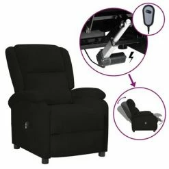 VidaXL Fauteuil inclinable électrique Noir Velours