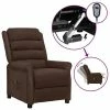 VidaXL Fauteuil inclinable électrique Marron Similicuir