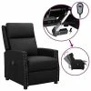 VidaXL Fauteuil inclinable électrique Noir Similicuir