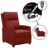 VidaXL Fauteuil inclinable électrique Rouge bordeaux Similicuir