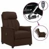 VidaXL Fauteuil inclinable électrique Marron Similicuir