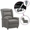VidaXL Fauteuil inclinable électrique Gris clair Tissu