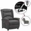 VidaXL Fauteuil inclinable électrique Gris foncé Tissu