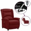 VidaXL Fauteuil inclinable électrique Rouge bordeaux Tissu