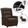 VidaXL Fauteuil inclinable électrique Marron foncé Tissu