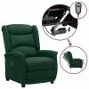 VidaXL Fauteuil inclinable électrique Vert foncé Tissu