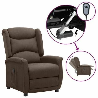 VidaXL Fauteuil inclinable électrique Taupe Tissu 3 VidaXL Fauteuil inclinable électrique Taupe Tissu