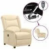 VidaXL Fauteuil inclinable électrique Crème Tissu 2 VidaXL Fauteuil inclinable électrique Crème Tissu -Fauteuils Soldes image 1 3098515