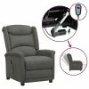 VidaXL Fauteuil inclinable électrique Gris foncé Tissu microfibre
