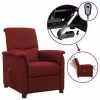 VidaXL Fauteuil inclinable électrique Bordeaux Tissu -Fauteuils Soldes image 1 3098547