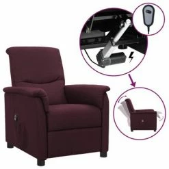 VidaXL Fauteuil inclinable électrique Violet Tissu