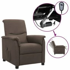 VidaXL Fauteuil inclinable électrique Taupe Tissu