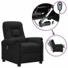 VidaXL Fauteuil inclinable électrique Noir Similicuir