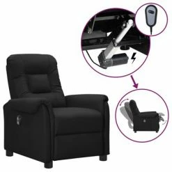 VidaXL Fauteuil inclinable électrique Noir Similicuir