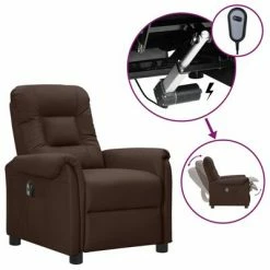 VidaXL Fauteuil inclinable électrique Marron Similicuir