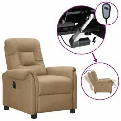 VidaXL Fauteuil inclinable électrique Cappuccino Similicuir