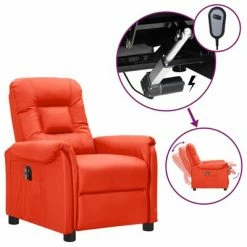 VidaXL Fauteuil inclinable électrique Rouge Similicuir