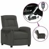 VidaXL Fauteuil inclinable électrique Gris foncé Tissu microfibre