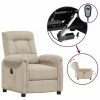 VidaXL Fauteuil inclinable électrique Crème Tissu microfibre
