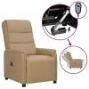 VidaXL Fauteuil inclinable électrique Cappuccino Similicuir