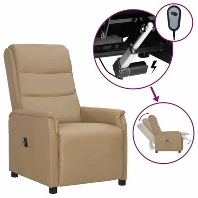 VidaXL Fauteuil inclinable électrique Cappuccino Similicuir 3 VidaXL Fauteuil inclinable électrique Cappuccino Similicuir