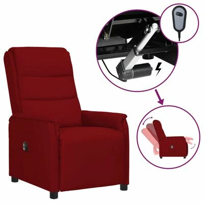 VidaXL Fauteuil inclinable électrique Rouge bordeaux Similicuir 3 VidaXL Fauteuil inclinable électrique Rouge bordeaux Similicuir