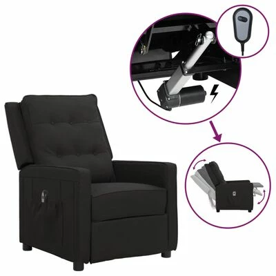 VidaXL Fauteuil inclinable électrique Noir Tissu 3 VidaXL Fauteuil inclinable électrique Noir Tissu