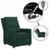 VidaXL Fauteuil inclinable électrique Vert foncé Tissu