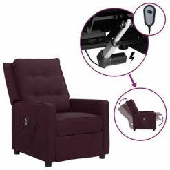 VidaXL Fauteuil inclinable électrique Violet Tissu
