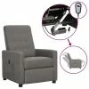 VidaXL Fauteuil inclinable électrique Gris clair Tissu
