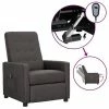 VidaXL Fauteuil inclinable électrique Gris foncé Tissu