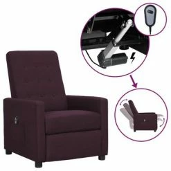 VidaXL Fauteuil inclinable électrique Violet Tissu