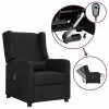 VidaXL Fauteuil inclinable électrique Noir Tissu