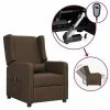 VidaXL Fauteuil inclinable électrique Marron Tissu