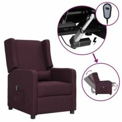 VidaXL Fauteuil inclinable électrique Violet Tissu