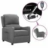 VidaXL Fauteuil inclinable électrique Gris clair Tissu
