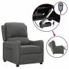 VidaXL Fauteuil inclinable électrique Gris foncé Tissu