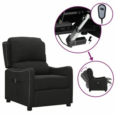 VidaXL Fauteuil inclinable électrique Noir Tissu 3 VidaXL Fauteuil inclinable électrique Noir Tissu