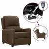 VidaXL Fauteuil inclinable électrique Marron Tissu