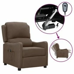 VidaXL Fauteuil inclinable électrique Taupe Tissu