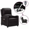 VidaXL Fauteuil de massage inclinable électrique Noir Similicuir