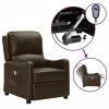 VidaXL Fauteuil de massage inclinable électrique Marron Similicuir