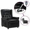 VidaXL Fauteuil inclinable électrique Noir Similicuir brillant